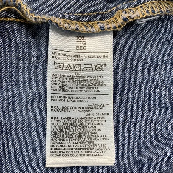 NWT Old Navy Denim Jean Popover Shirt Dress Size XXL Blue Pockets Relaxed - Picture 9 of 11